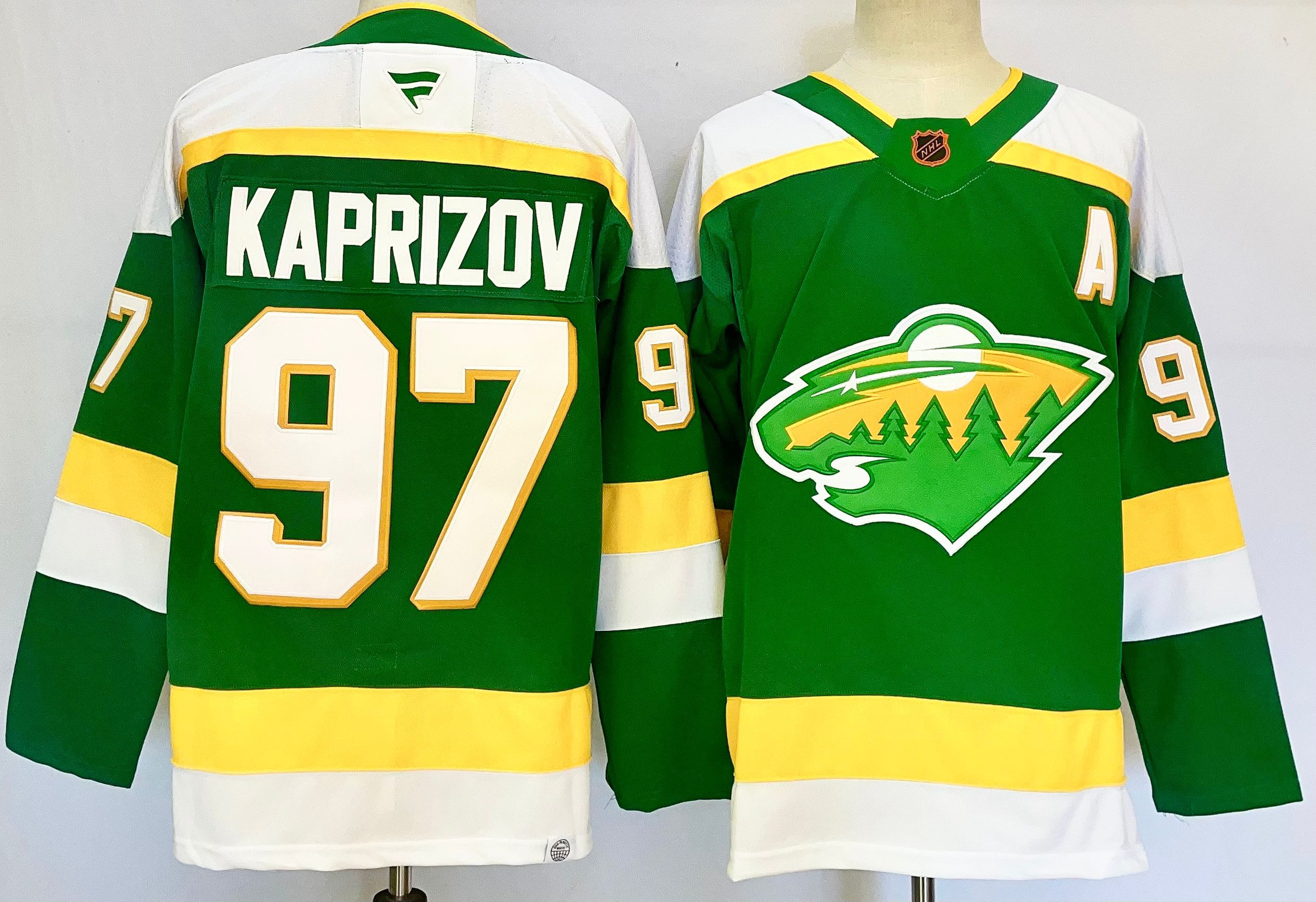 Men Minnesota Wild #97 Kaprizov Green 2025 Home Premier Player NHL Jersey->minnesota wild->NHL Jersey